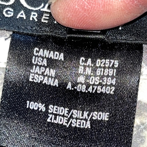 Escada (34 EU) 100% silk vintage shirt with abstract grey & ivory pattern - Picture 4 of 15